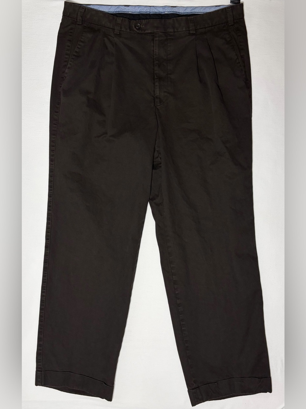 Hiltl The Ultimate Trouser Brown Pleated Men's Size 40 Waist, Length Altered 30"